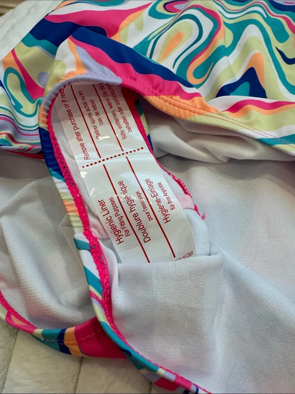 Lands' End Girls' Swimsuit in Multicolor Swirl Print